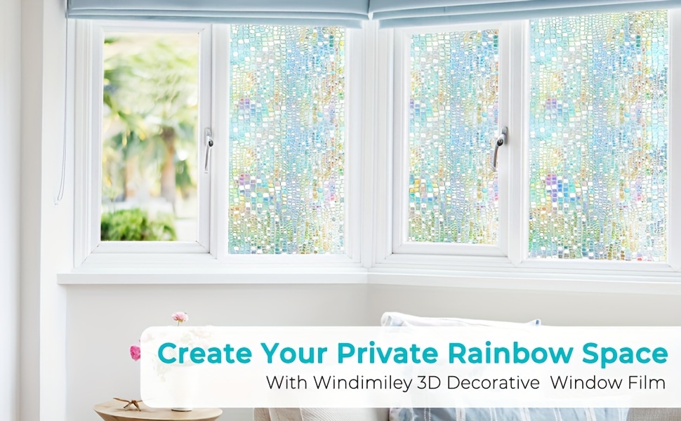 Stained Glass Window Film Rainbow Window Privacy Film Holographic Window  Sticker 3d Decorative Window Vinyl Glue Free Static Cling Anti-uv Sun Cover  Heat Control For Office And Home - Temu Philippines