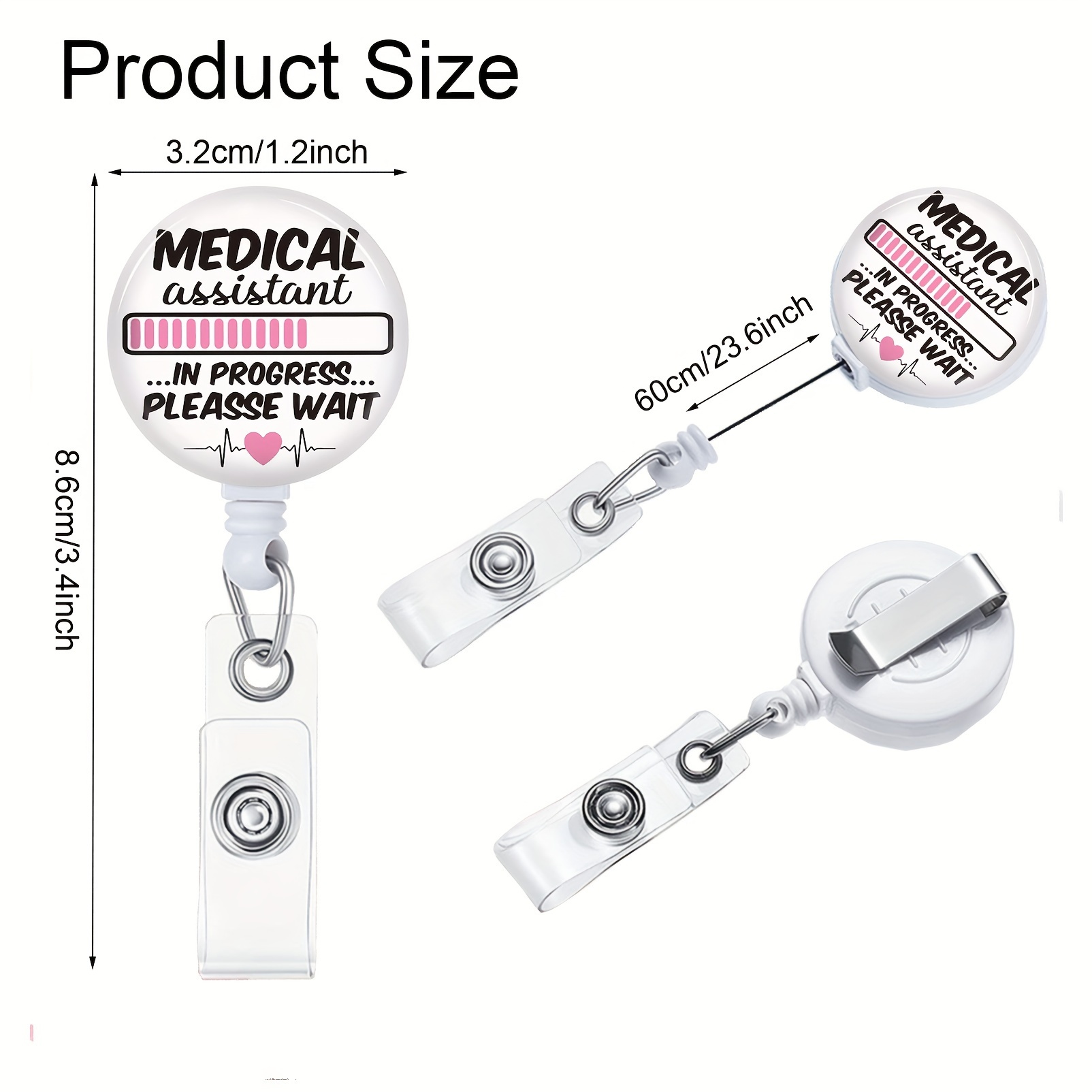 Nurse Retractable Badge Reel Clip Id Badge Holder Medical - Temu