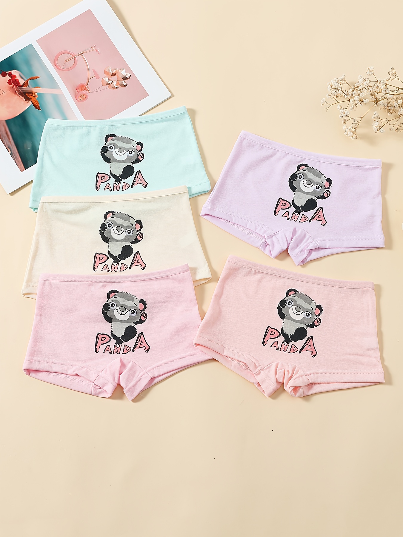 Toddler Girls Cute Cartoon Pandas Printed Underwear - Temu Canada