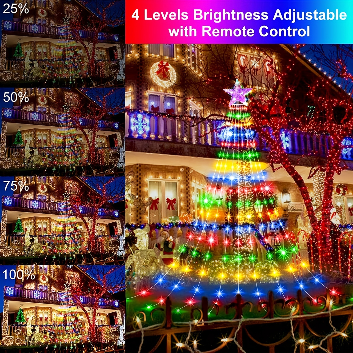 9 Strip Waterfall Lights With Remote Control Usb Powered 8 - Temu