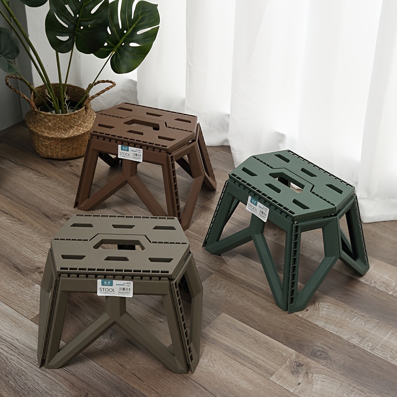 Compact Sturdy Wooden Folding Step Stool Bench Perfect - Temu