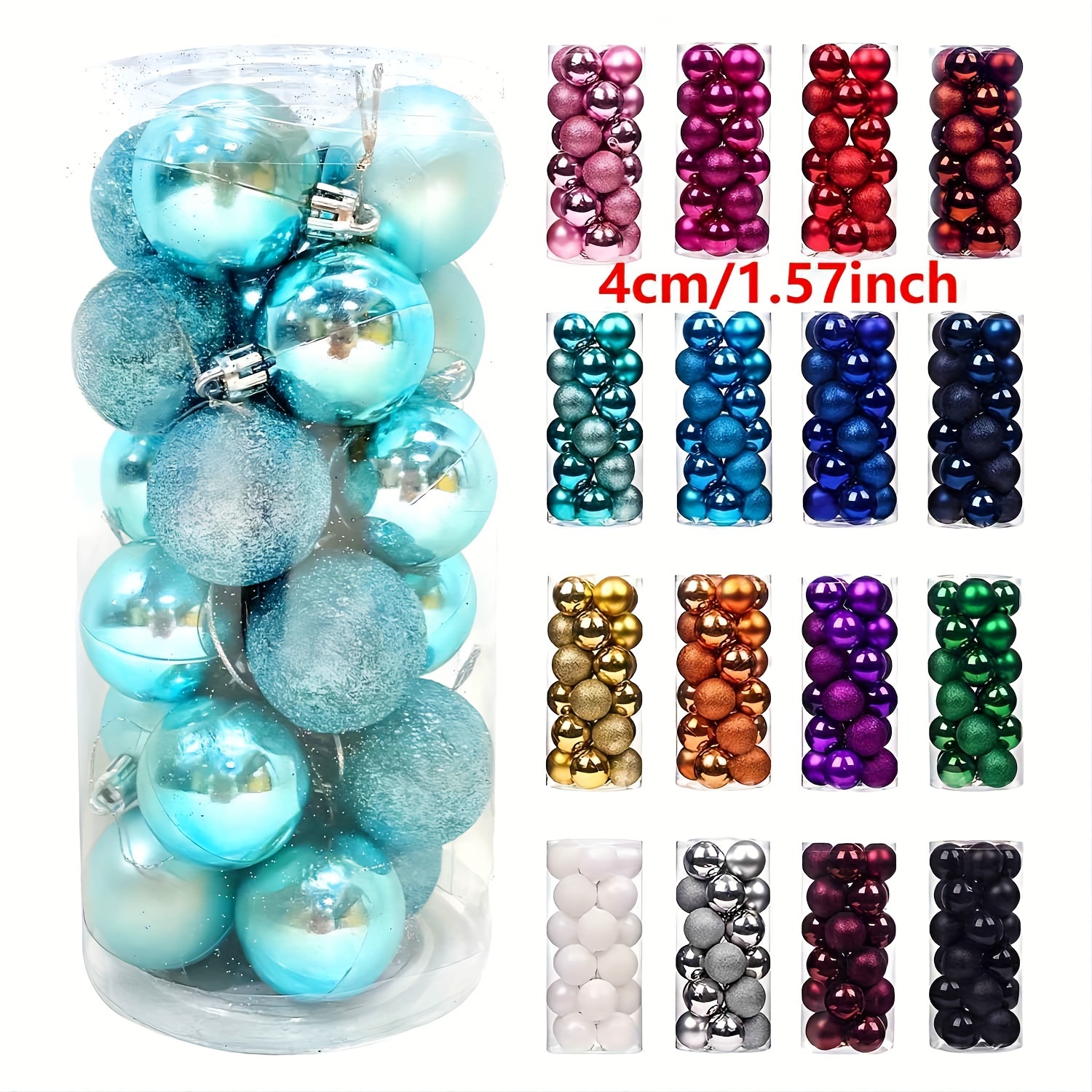 24pcs christmas balls ornaments for xmas christmas tree - shatterproof christmas tree decorations hanging ball for holiday wedding party decoration (3cm) w 0