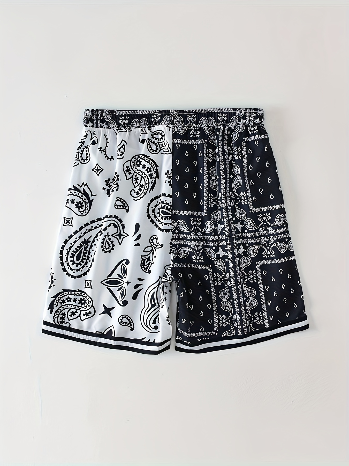 Men's Bandana Pattern Drawstring Shorts
