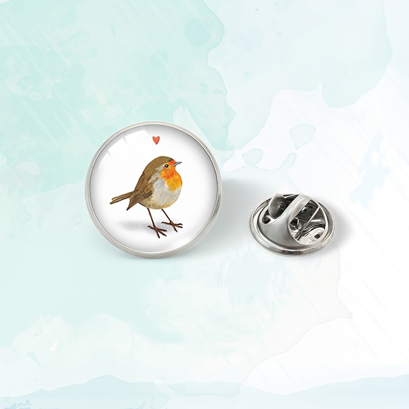 1pc/2pcs Robin Collar Pin Valentine's Day Bird Brooch Clothes Backpack Accessories To Send To Lover