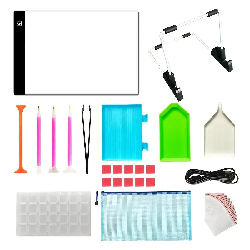 Diamonds Painting A4 LED Light Pad Kit, 5D Diamond Painting Accessories  Tool Kit Full Diamond For Adults And Kids, Supplies Includes Storage Case,  Pen