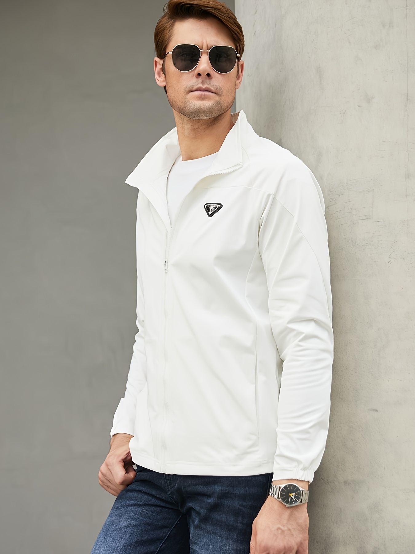 Buy online White Solid Long Sleeve Jacket from Jackets for Men by Hps Sports  for ₹740 at 60% off