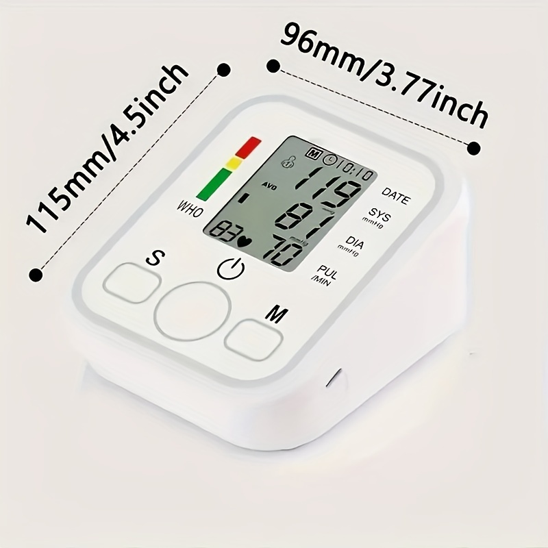 Wrist Blood Pressure Monitor, Automatic Digital Led Display, Adjustable Cuff,  2x90 Readings Memory, Voice Broadcast For Home - Temu