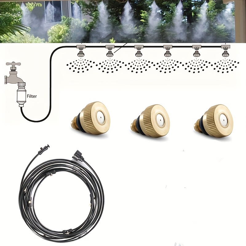 

1pc Outdoor Misting Cooling System Patio Misting System Fan Cooler Water Mist Garden House Spray Hot Fog Misting System 600cm