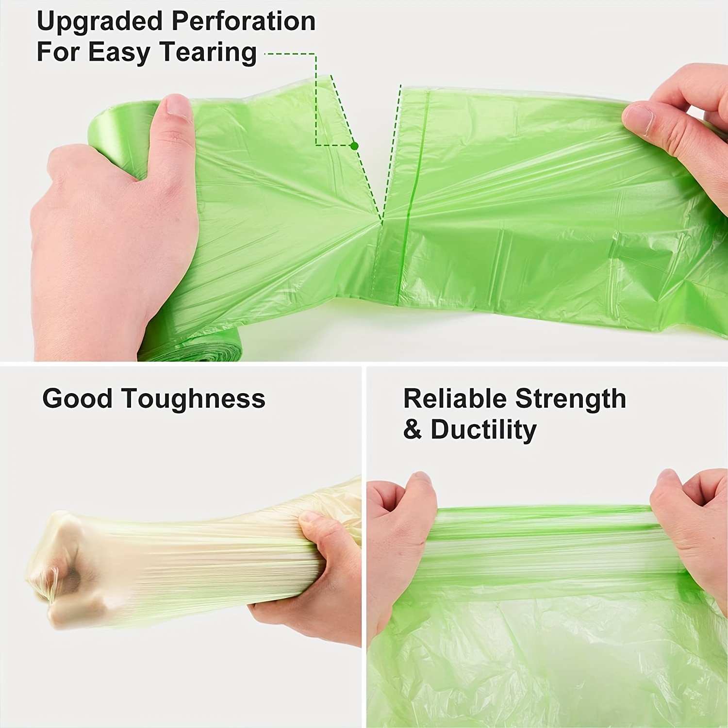1roll Solid Thick Trash Bag, Simple Pink Handle-Tie Trash Bag, For Home