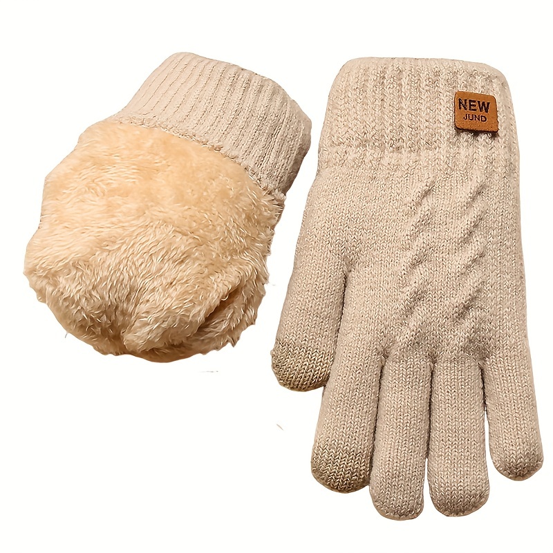 Women Men Winter Polar Fleece Half Finger Flip Gloves Double Layer