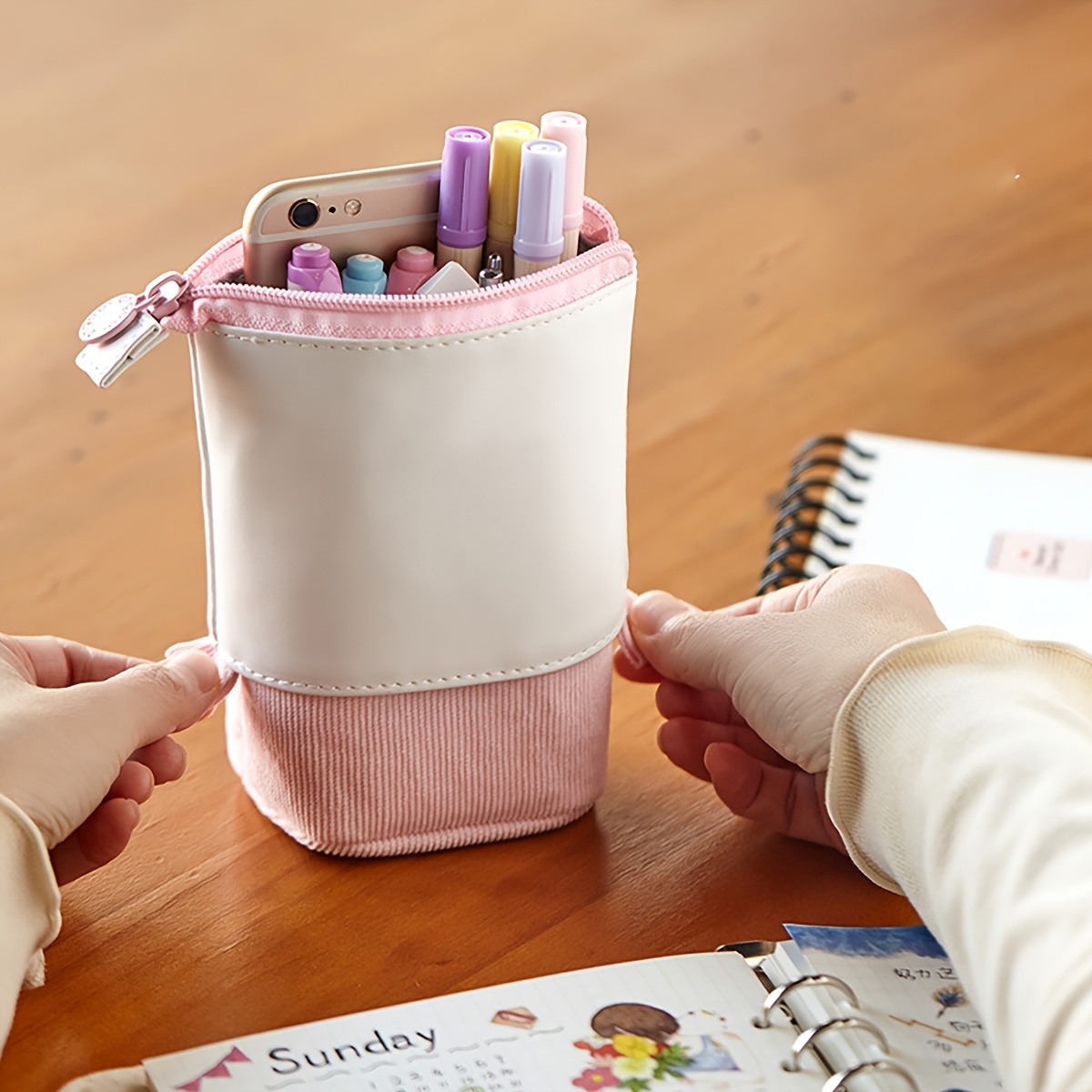 Pencil Case Stationery Soft Canvas Arts Craft Portable Drawing Roll Up Bag  Storage Paint Brush Pen Organizer - AliExpress