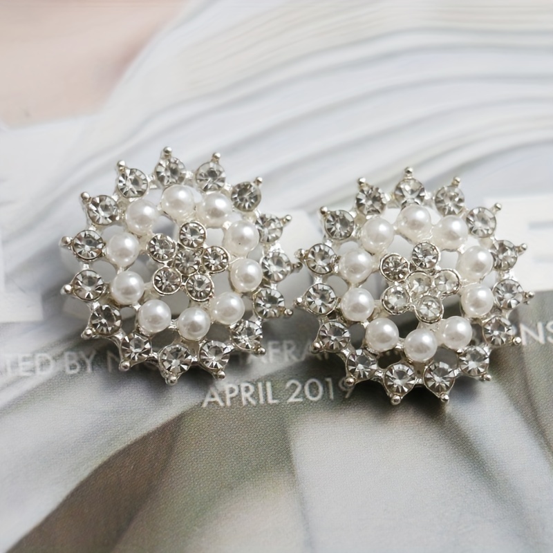 Pearl Rhinestone Button Rhinestone Faux Pearl Decoration - Temu