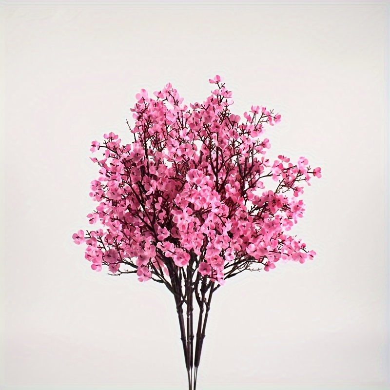 3pcs Artificial Cherry Flowers, 13.38" Peach Flowers Arransynthetic Gemstoneents Long Stem Cherry Tall Faux For Yard Home Decor
