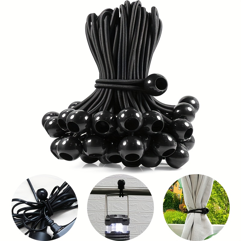 30pcs 3 Inch Bungee Cords With Balls Black Bungee Ball Cords Heavy Duty Tie  Down Strap Cord For Tents Cargo Camping Holding Hoses And Wire 3 Size -  Sports & Outdoors - Temu
