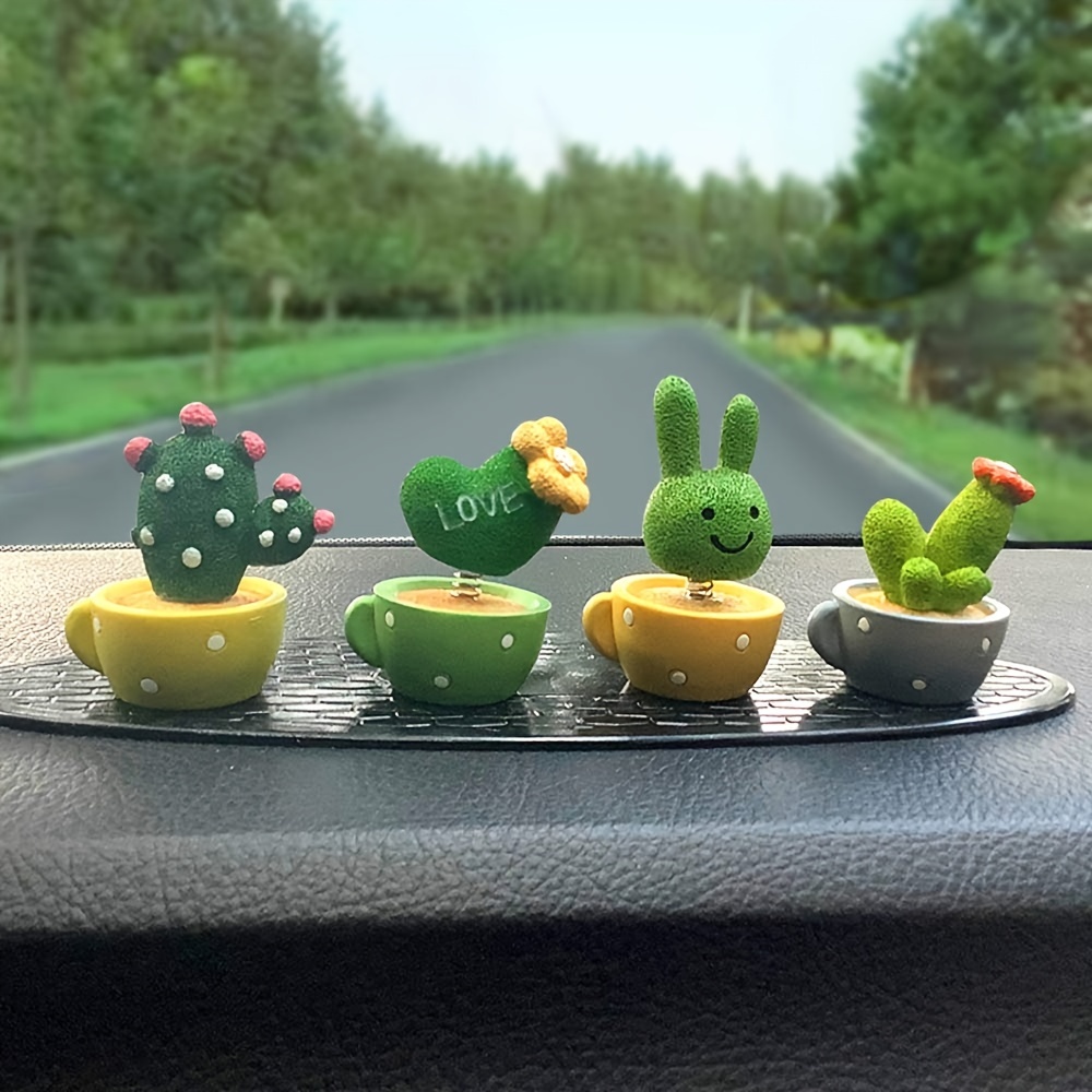 Car Dashboard Ornament Cute Green Plant Cactus Small Potted Spring Office  Cab Small Gadget Decoration Interior - Temu United Kingdom