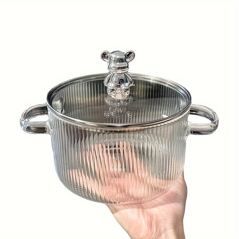 Glass Cookware, 57 Oz (1.7l) Clear Glass Cooking Pot, Glass