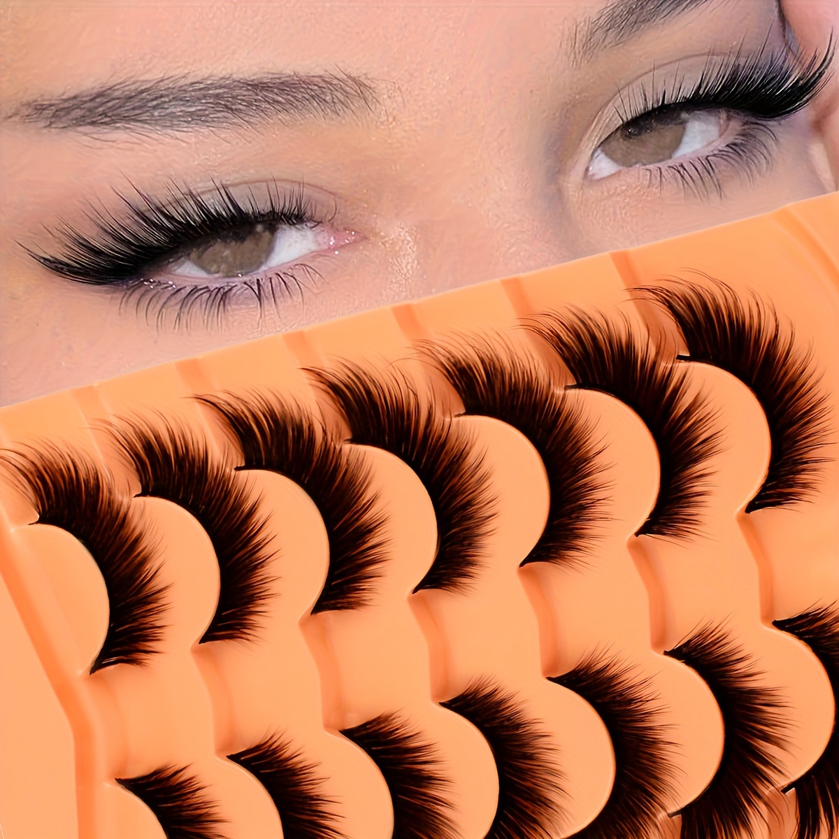 Fox Eye Lashes Angel Wing Faux Mink Eyelashes Natural Look - Temu