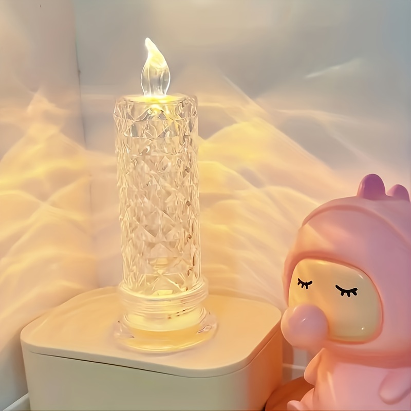 1pc Luce A Candela Simulata Creativa, Luce Di Proiezione Con Motivo  Romantico Di Rosa, Luce Di Atmosfera Per Compleanni, Matrimoni E  Appuntamenti