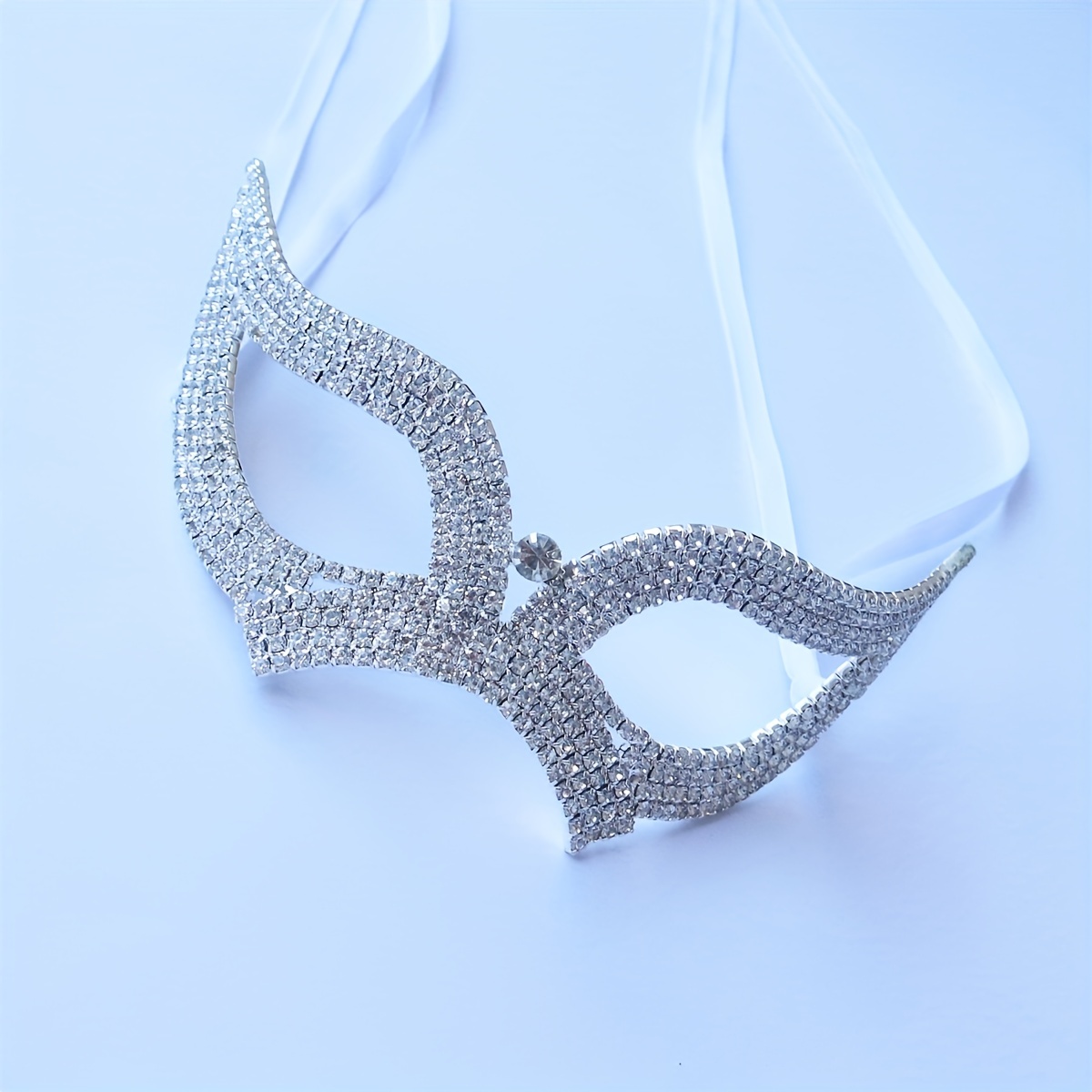 Sexy Exaggerated Big Rhinestone Mask Sparkling Hollow Out Half Face Mask  Stylish Party Stage Performance Eye Mask