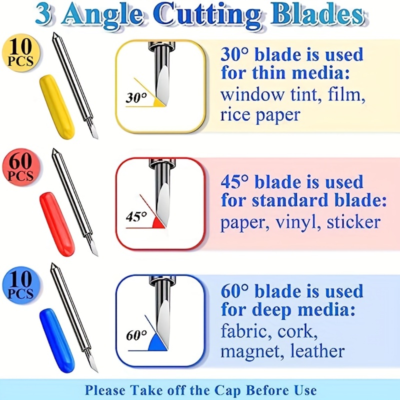 60 Degree Deep Cut Replacement Blades Compatible With Cricut - Temu