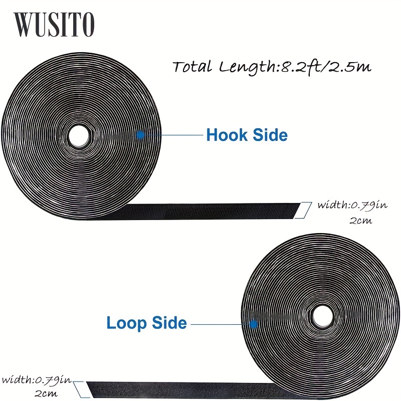 Hook And Loop Tape Sticky Back Fastener Roll, Nylon Self Adhesive Heavy  Duty Strips Fastener