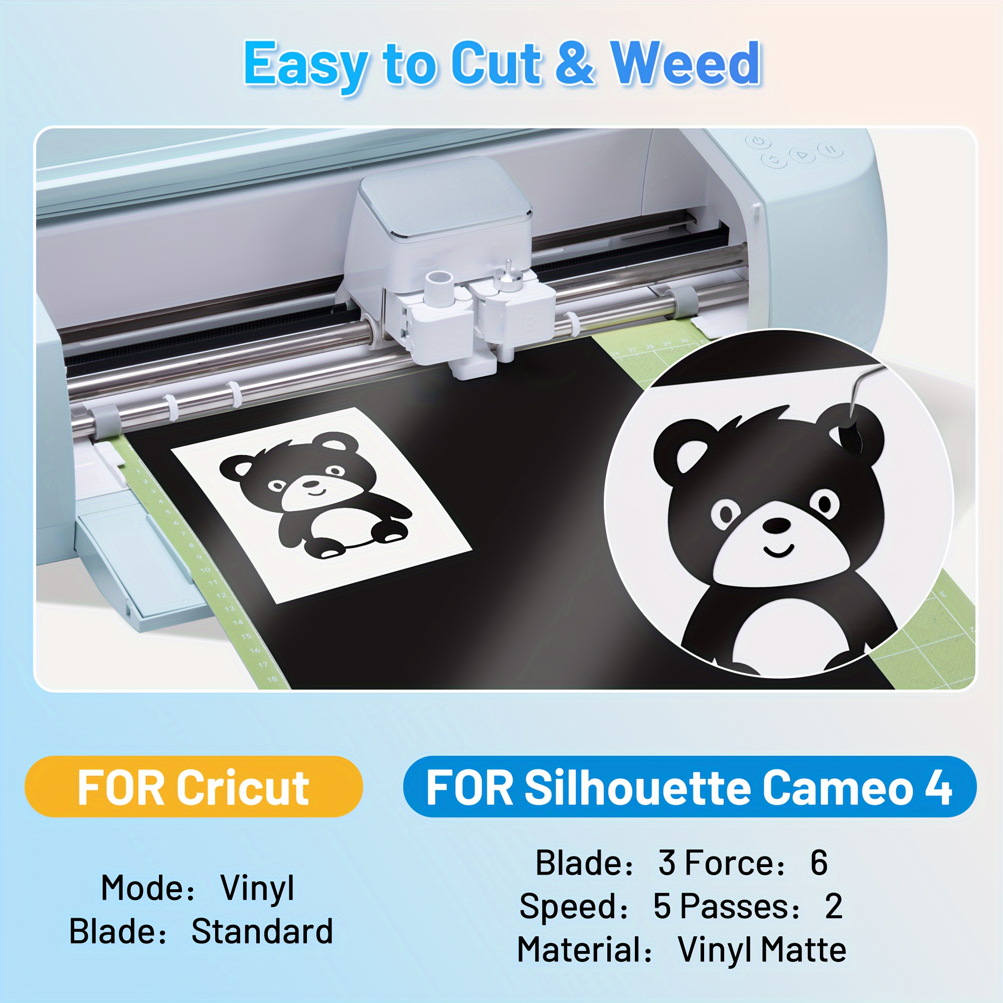 Cricut Smart Removable Vinyl Stickers Silhouette Cameo Explore Maker  Machines