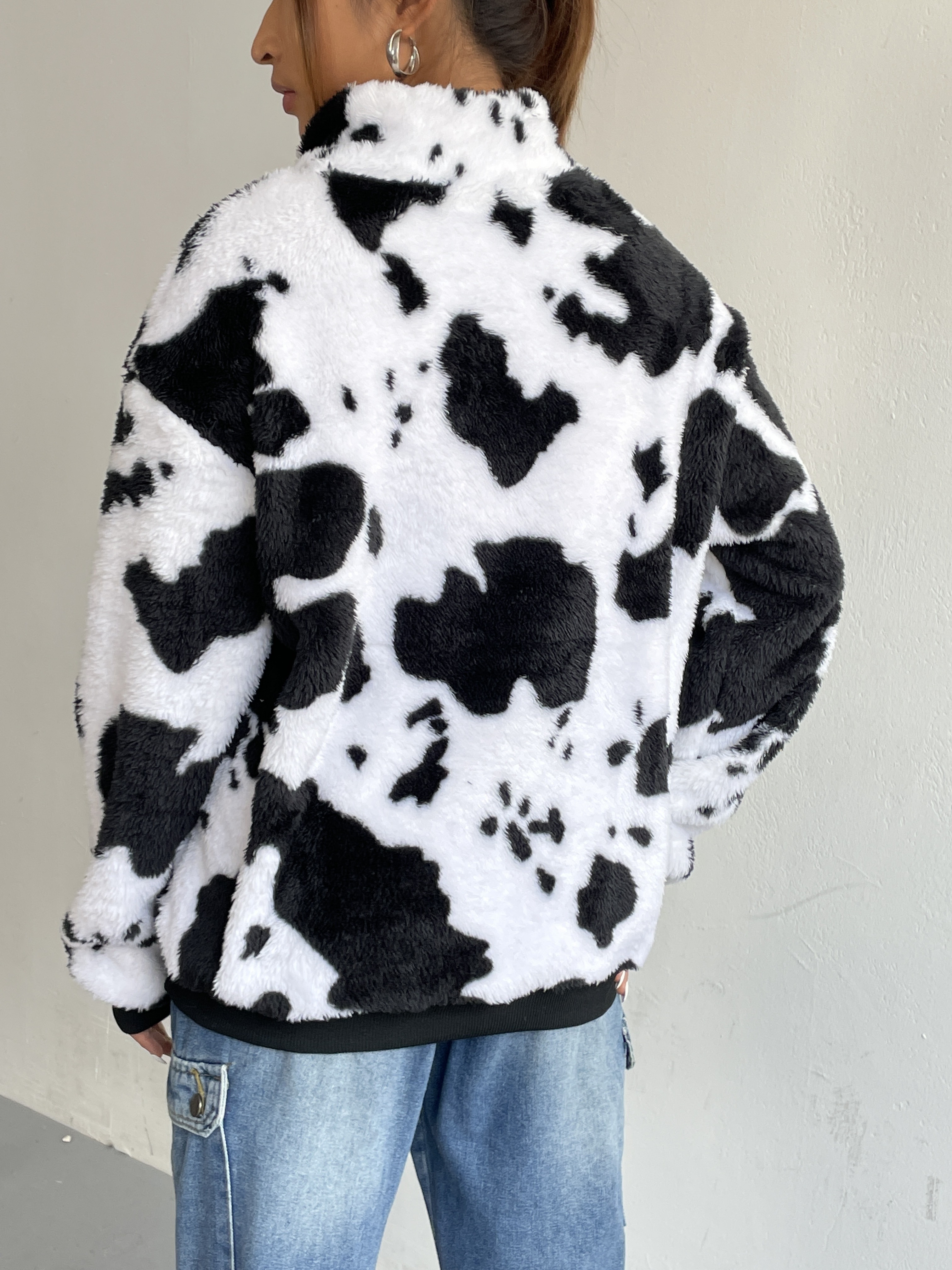 Cow print 2024 jacket womens