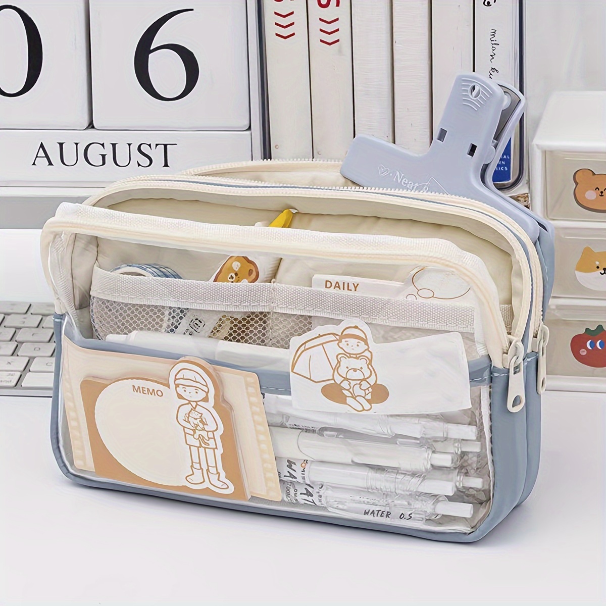 Transparent Multi-layer Pencil Pouch - Large Capacity Stationery