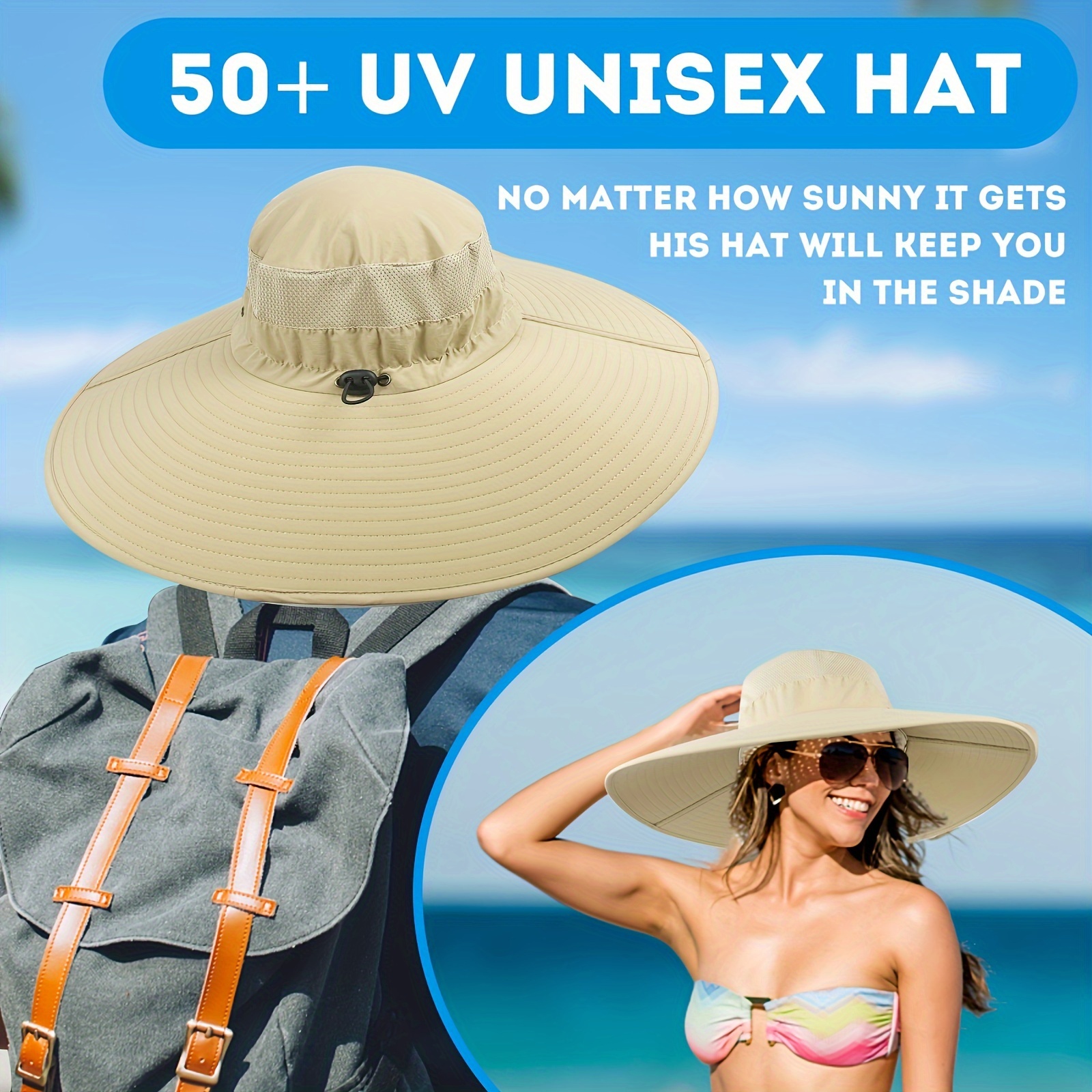 Wide Brim Sun Hat Upf50+ Men's Sun Hats With Uv - Temu