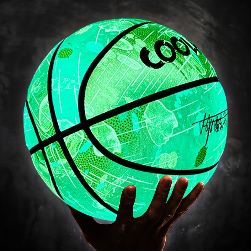 

Size 7 Glow In The Dark Basketball, Luminous Glowing Pu Leather Ball, For Indoor & Outdoor Use