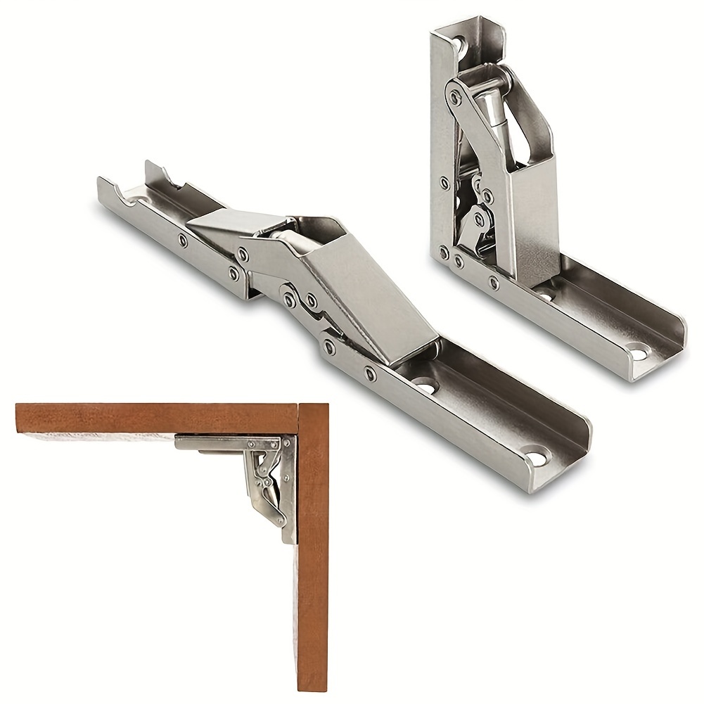 2pcs 90-degree Self-locking Folding Hinge, To Accommodate Hingeless Table  Leg Brackets, 90/180 Degree Flat Spring Folding Hinge