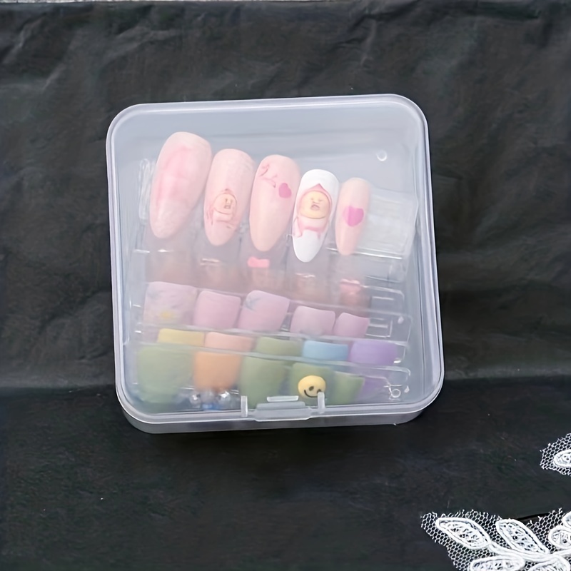 Small Transparent Storage Box With Hinged Lids Sticker - Temu