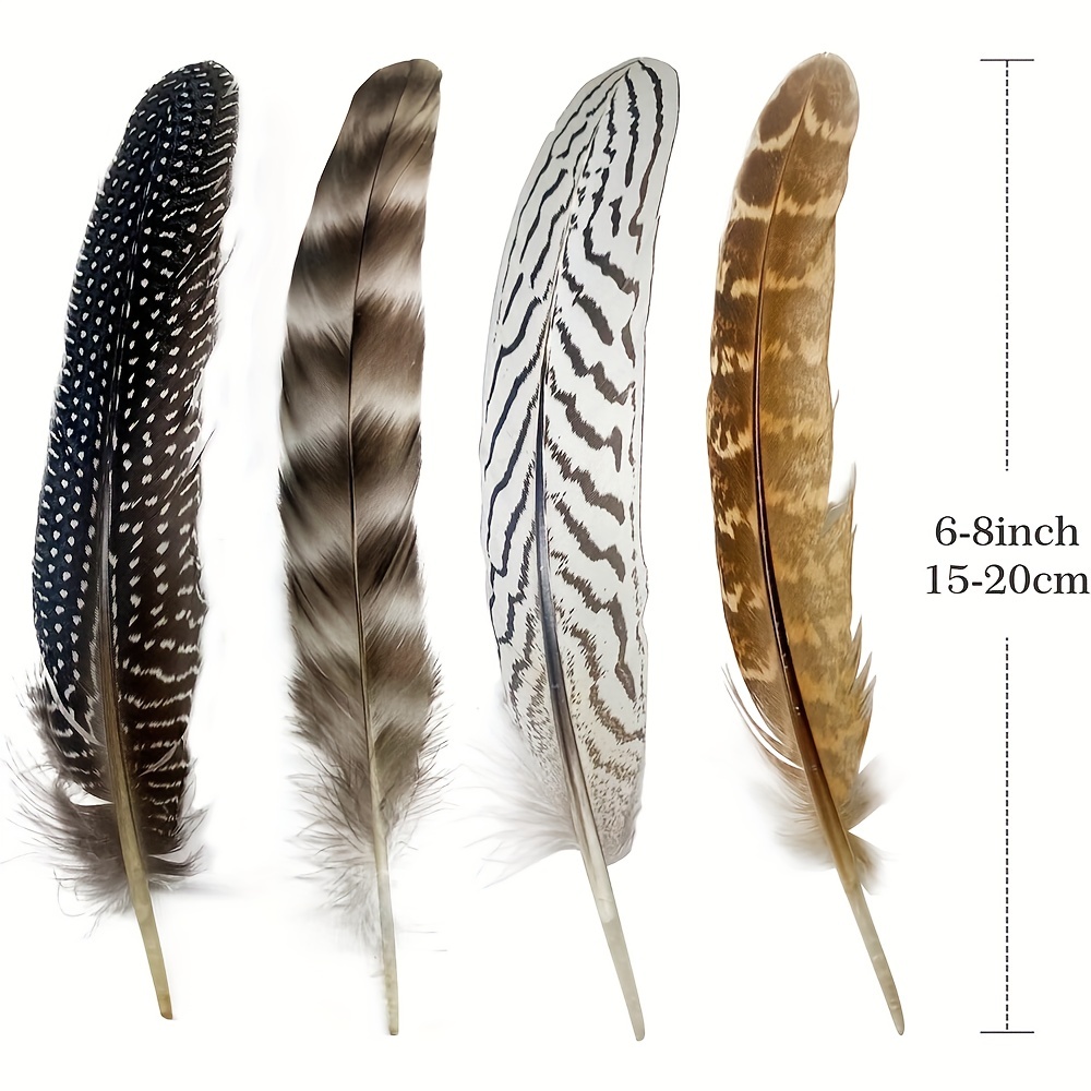 30Pcs Natural Turkey Feathers, 5.3-7 Inch Craft Feathers Pheasant for Hats,  3 Style Mixed Natural Feathers for Carnival Costume Feather Mask Wedding