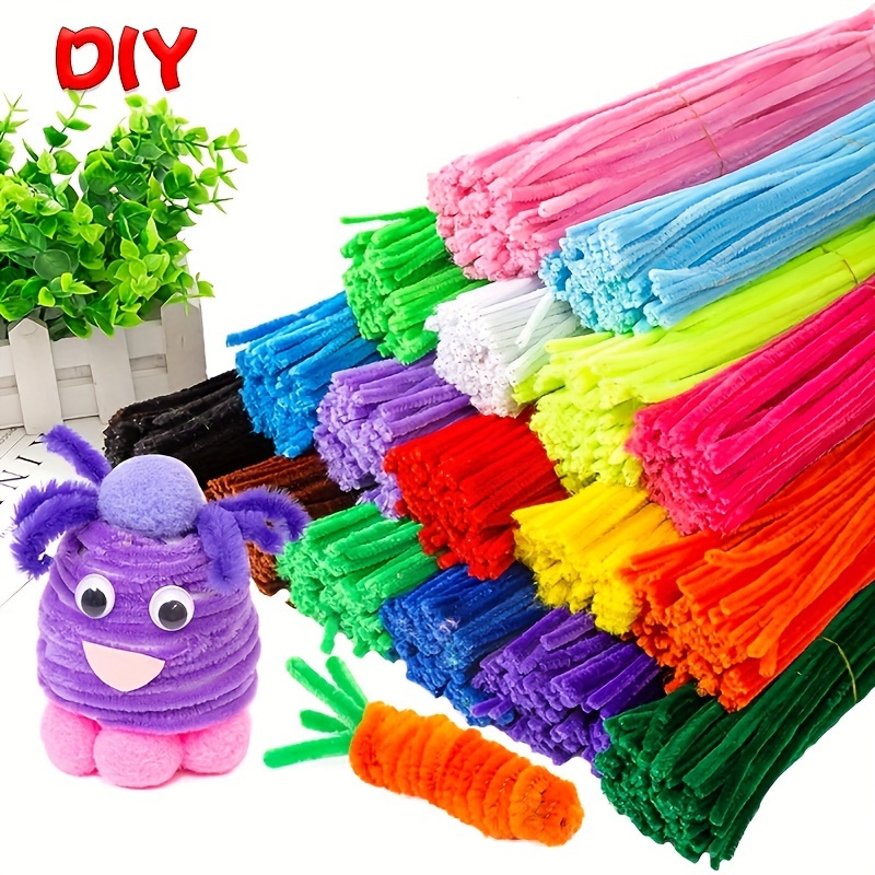 STOBOK 1200 Pcs Color Twist Stick Toy Cleaner Plush Crafts for Kids Craft  Supplies for Kids Assorted Pipe Cleaners Fluffy Pipe Cleaner Pipe Cleaners