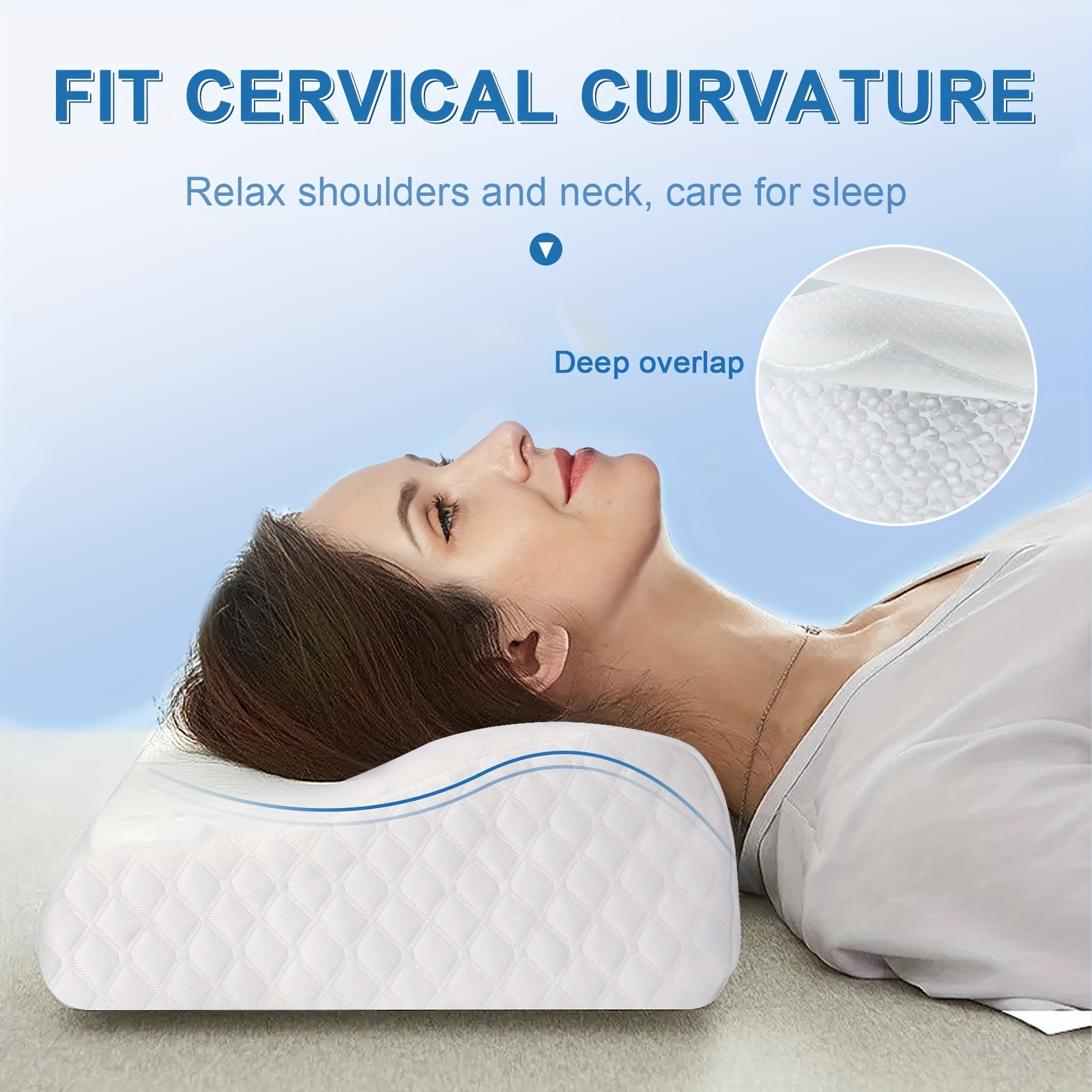 Memory Foam Pillows, Bed Pillow for Sleeping, Ergonomic Cervical Pillow  Neck Support Pillow for Side Back Stomach Sleeper, Orthopedic Contour  Pillow
