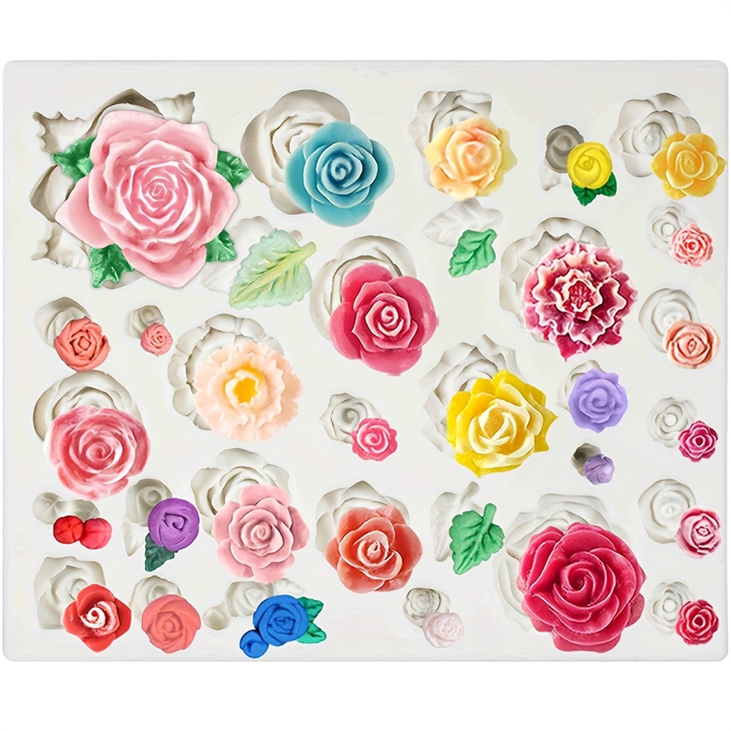 1pc Rose Flower Silicone Mold, DIY Wedding Cupcake Cake Silicone