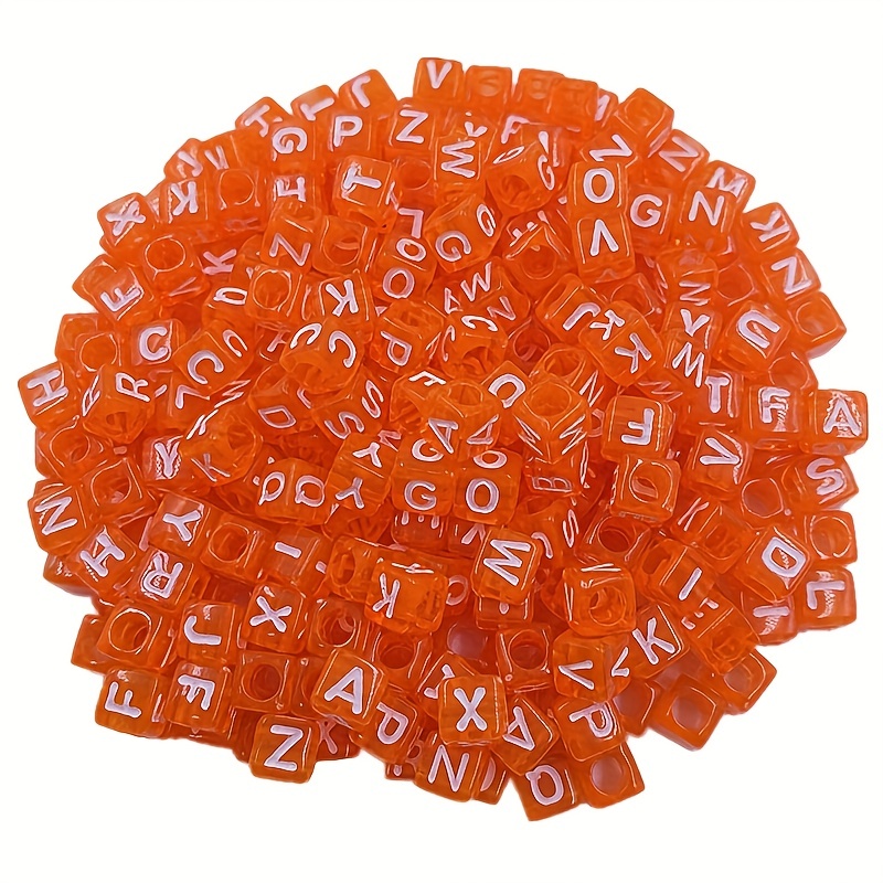 Acrylic Transparent Colorful Square Letter Beads For Jewelry - Temu