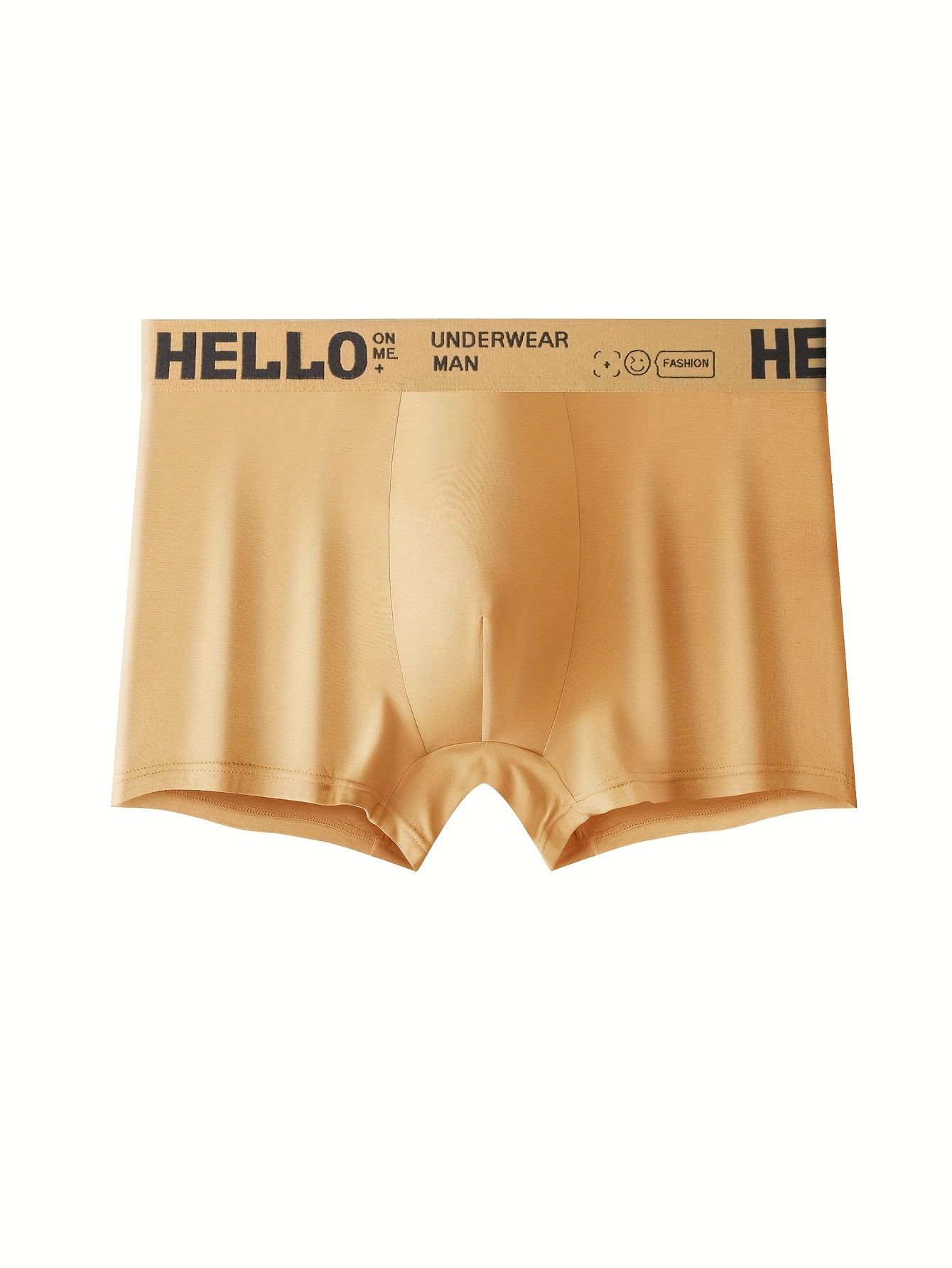 4pcs Men's Underwear Boxer Briefs, Comfortable Breathable Boxers Trunks  Letter HELLO Briefs