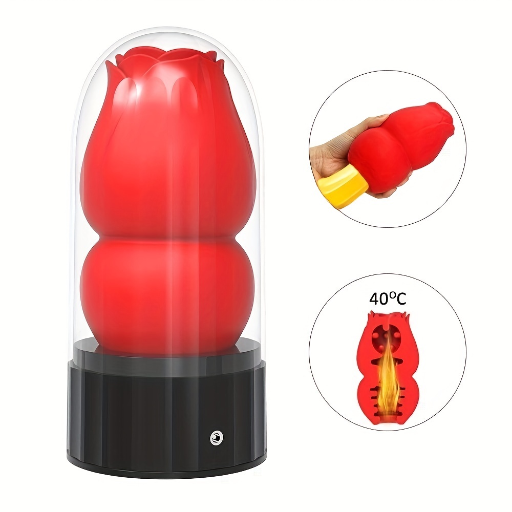 Male Red Rose Male Masturbation Cup Sex Toys, Usb Heating Male Sex Toy,  Penile Endurance Trainer, Adult Toys Men Pocket Pussy Male Stroker Sex Toys  For Men, 3d Realistic Textured - Temu