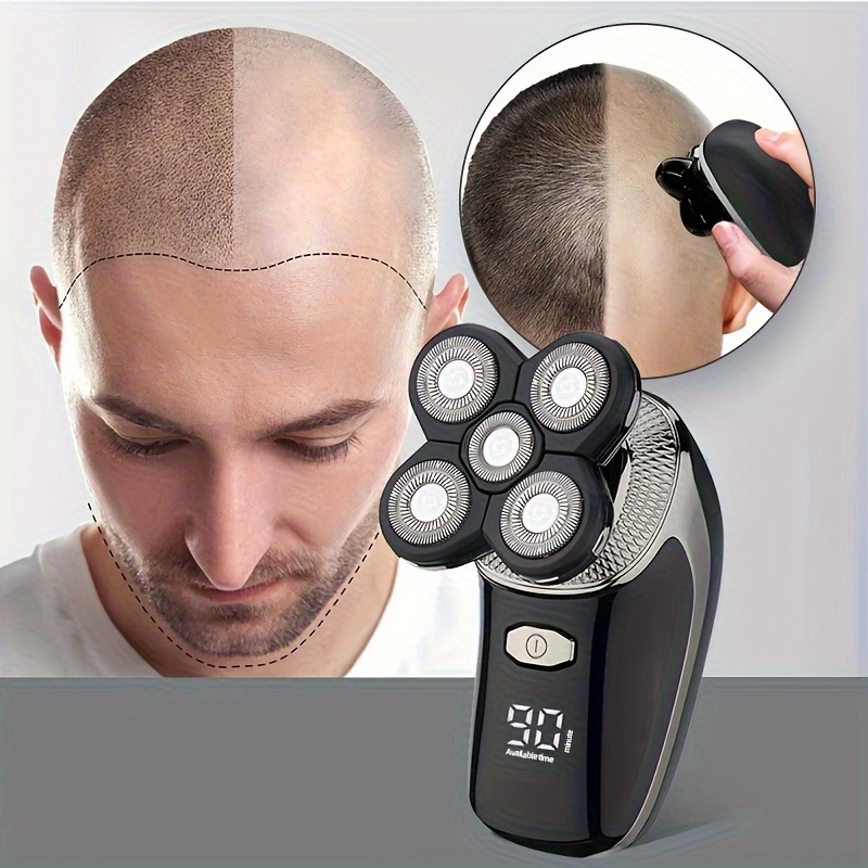 Rasoir Electriques Hommes, Rechargeable Rasoir électrique Rasoir à tête  chauve USB Rasoir rotatif Sans fil Étanche