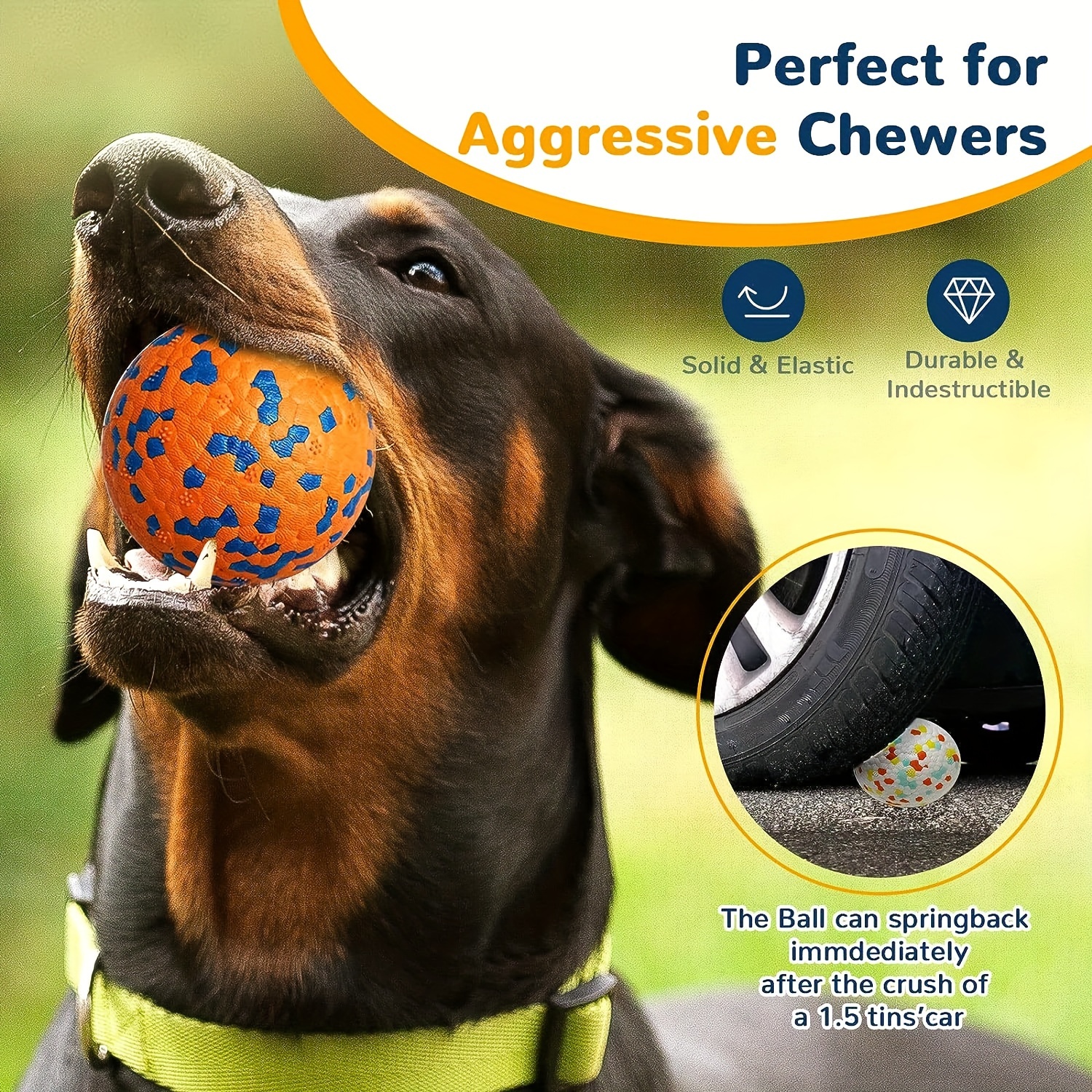 Indestructible Dog Chew Toy Interactive Ball For Aggressive - Temu