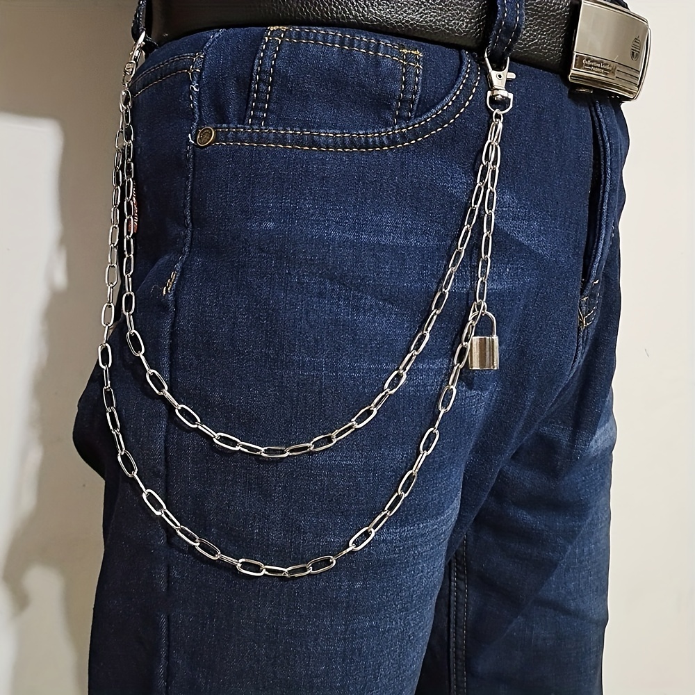 1pc Fashionable Men's Jeans Chain, Punk Style Hip Hop Waist Chain