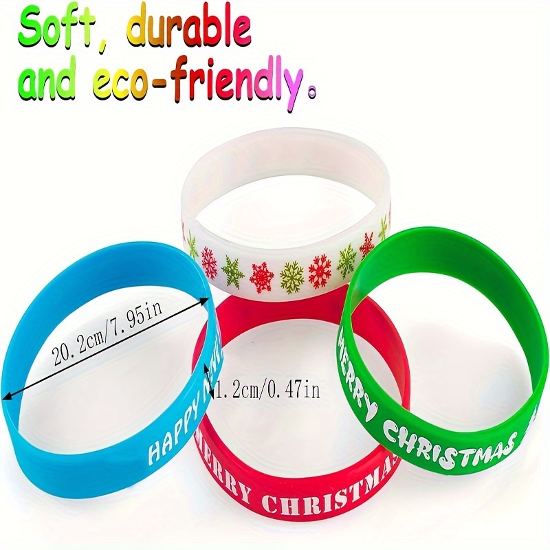 Christmas Silicone Bracelets Rubber Wristbands Pack For Christmas Party  Favors Supplies Cute Bracelets Bulk Holiday Gifts For Students And  Christmas Stocking Stuffers - Temu