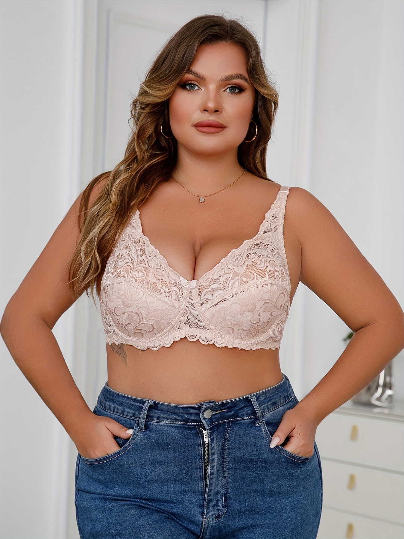  PJRYC Sexy Floral Lace Bra Wireless Lingerie 32-40 ABC Cup Plus  Size Bralette (Bands Size : 36C (80C), Color : Green) : Clothing, Shoes &  Jewelry