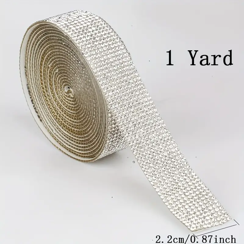 X 1 Yard 10 Rows Self Adhesive Crystal Rhinestone Ribbon - Temu