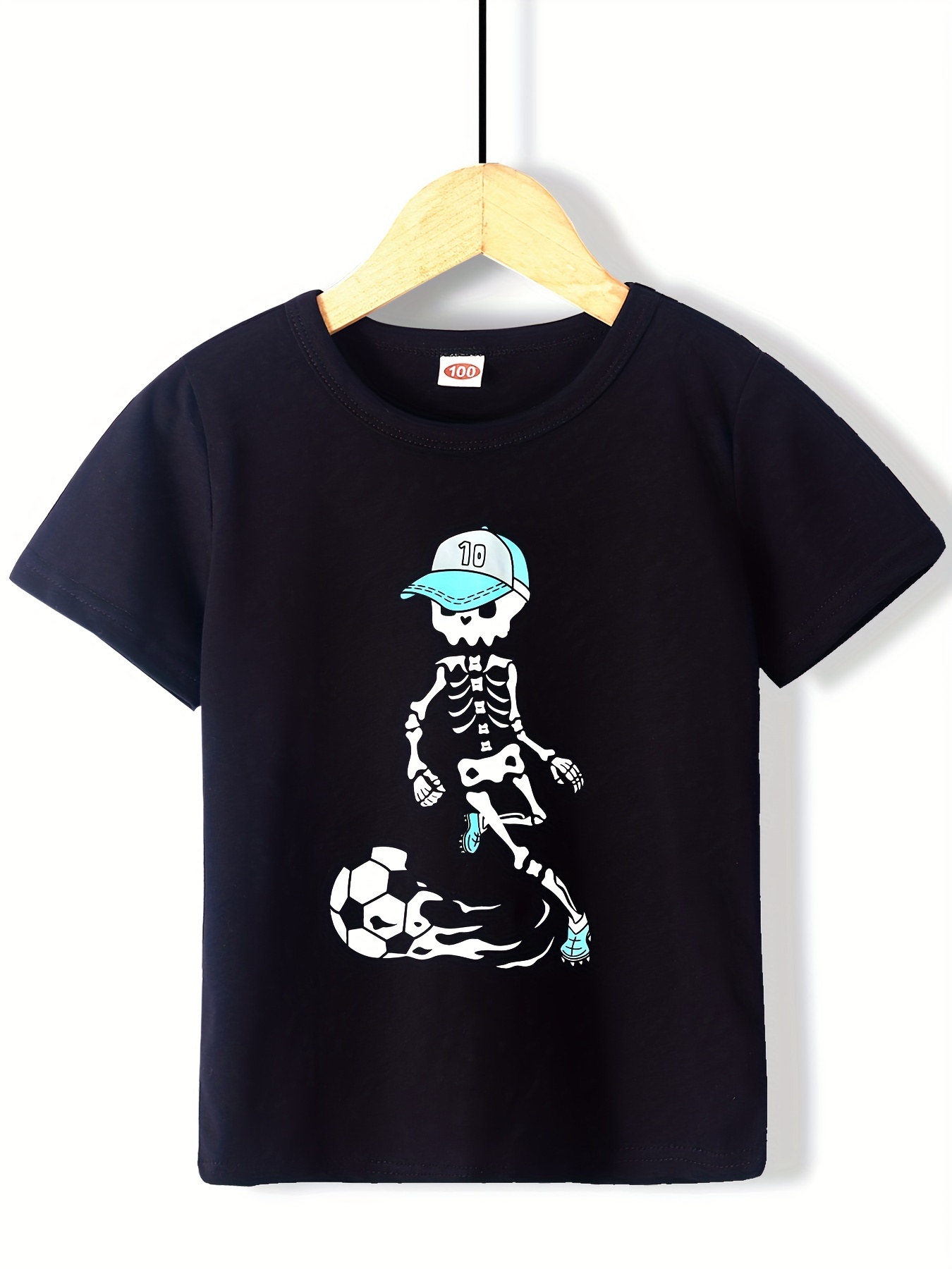 Camiseta Estampado Fútbol Niños Ligeramente Elástica Mangas - Temu