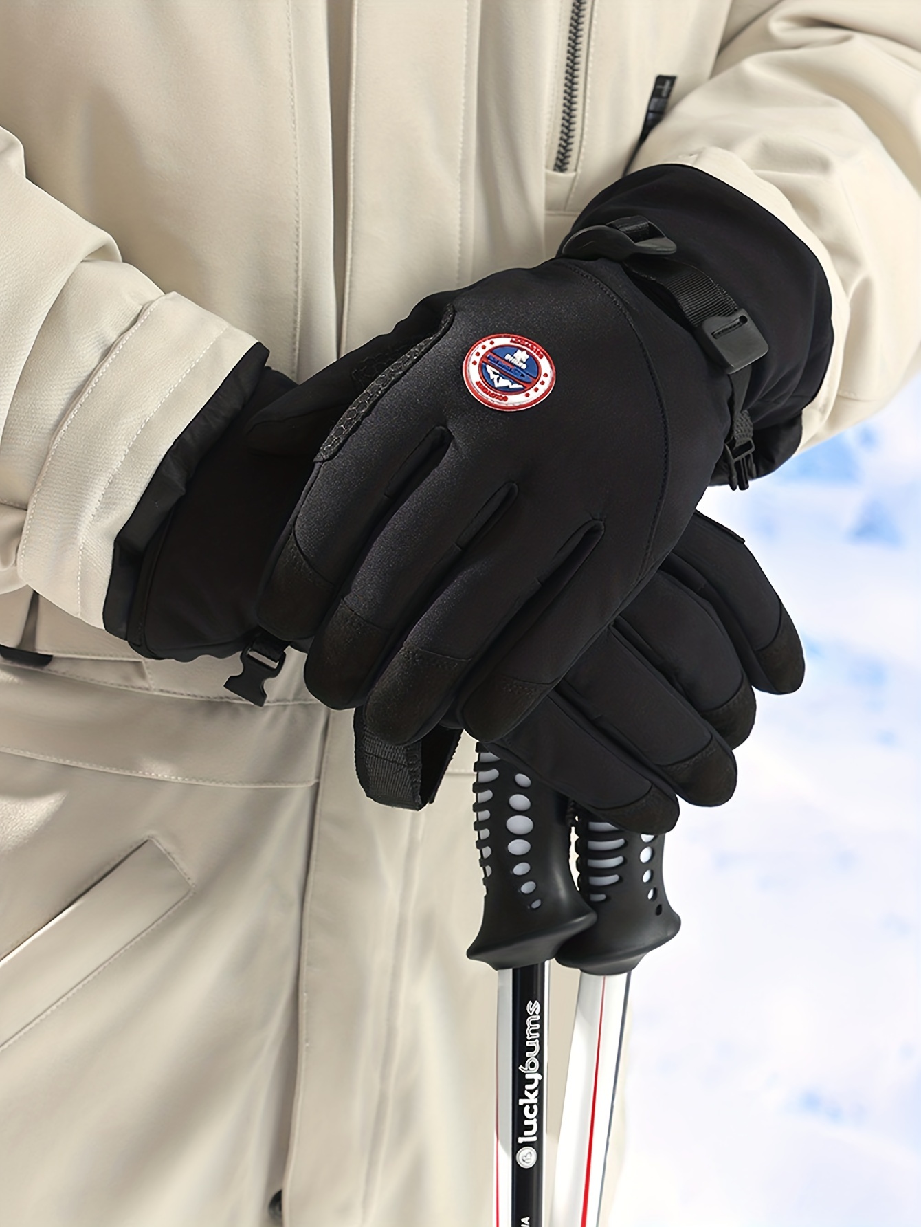 Cheap 1Pair Thicken Fishing Gloves Warm Anti-Slip Waterproof Two