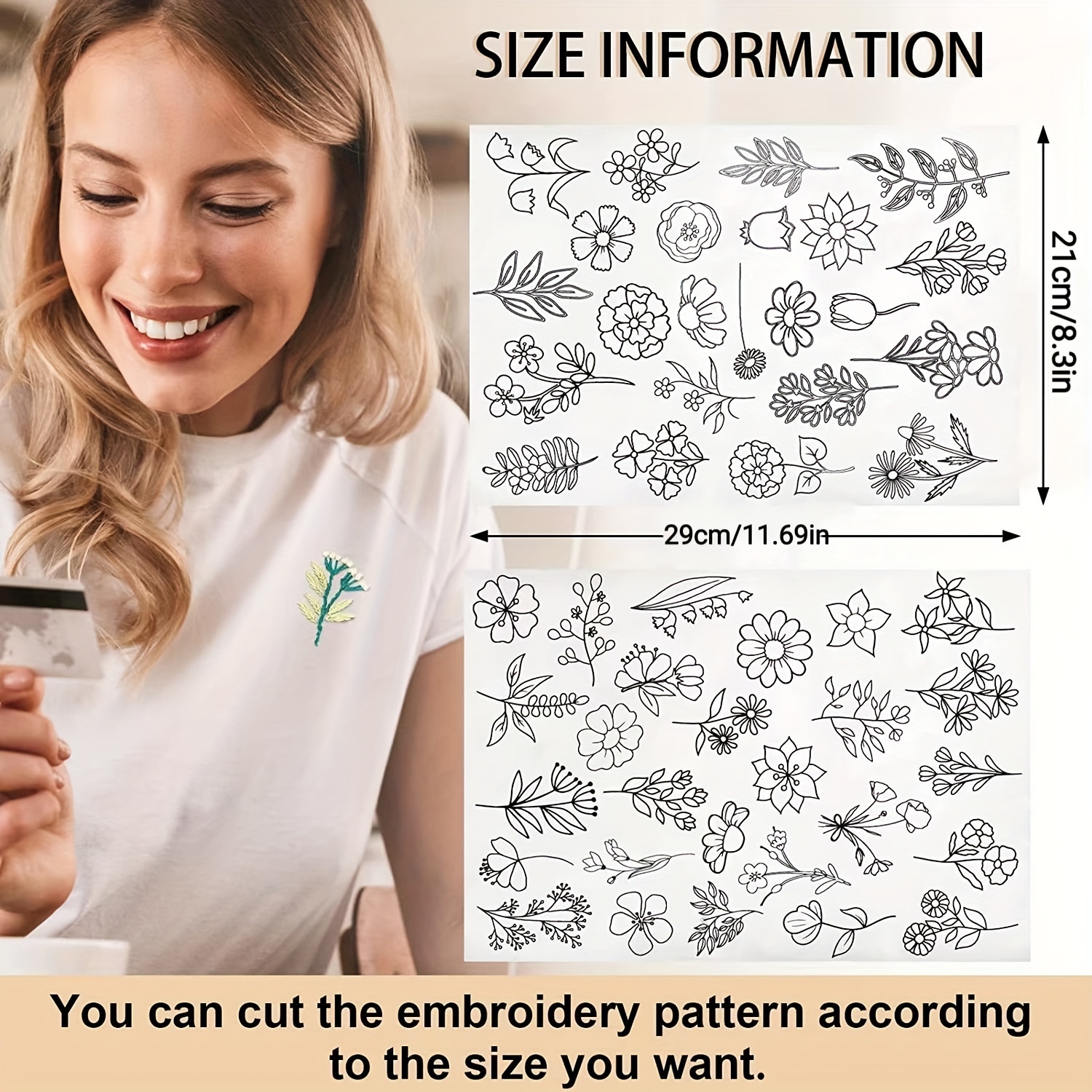 Embroidery Patterns Kit For Beginners Water Soluble - Temu