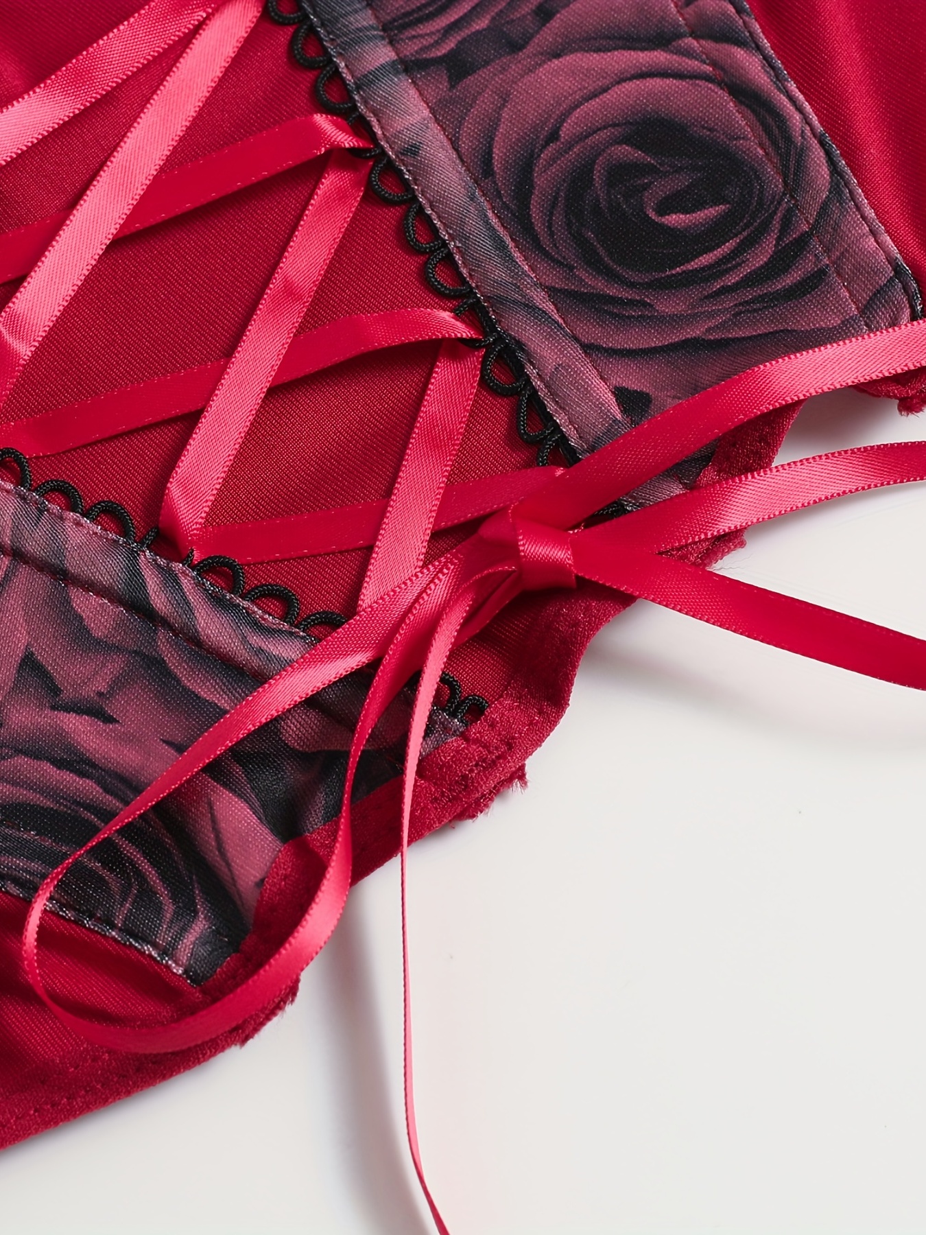 Floral Lace Wireless Bra, Cut Out Sheer Split Bra, Women's Sexy Lingerie &  Underwear