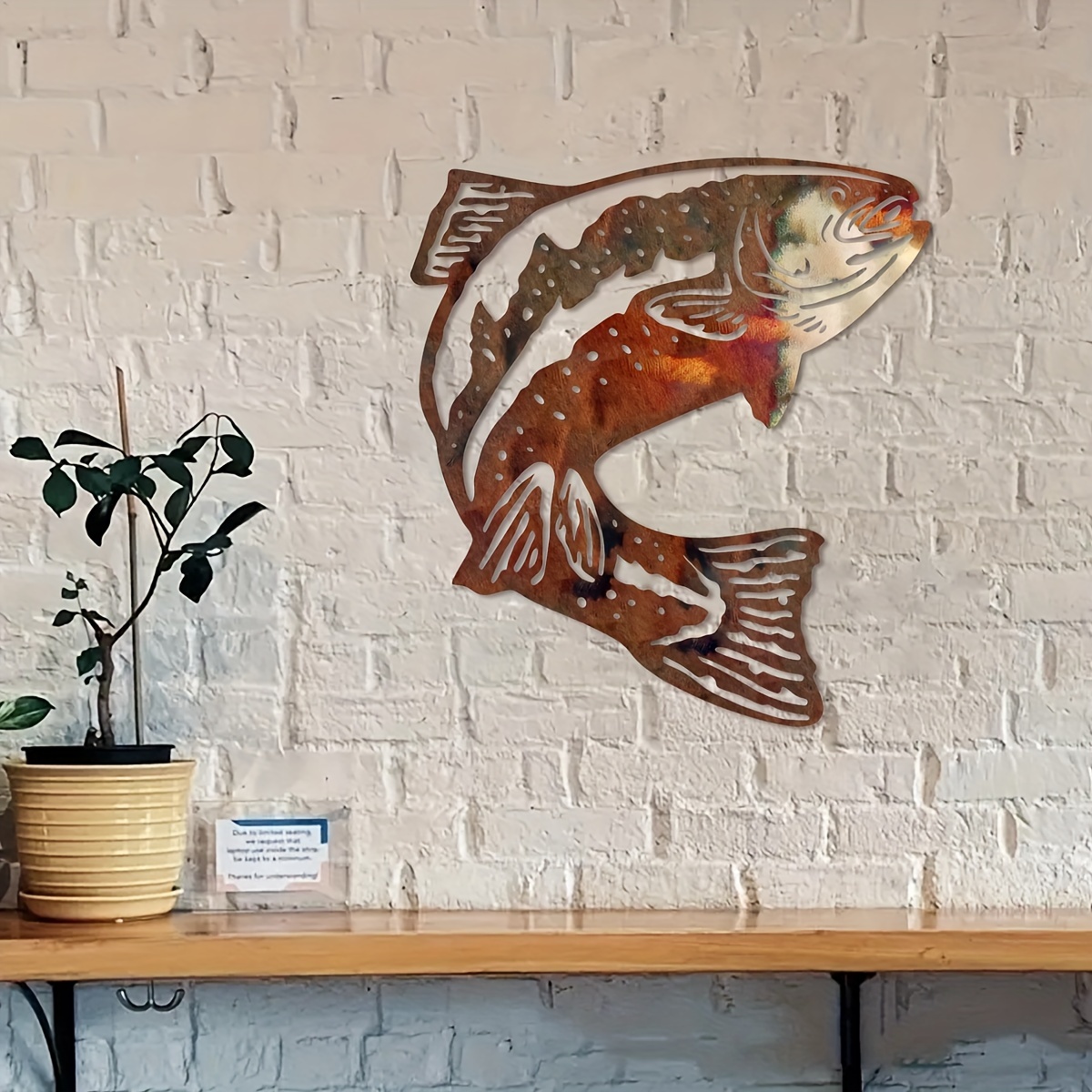 Fishing Art Trout Wall Decor,trout Art For - Metal Wall Art Rustic Home Decor  Trout Fishing Wall Art Ornament